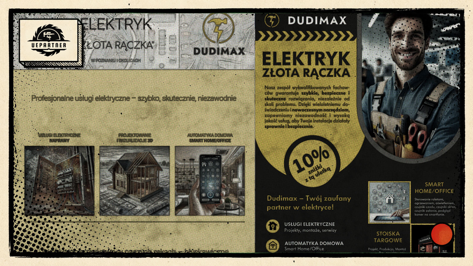 Dudimax — strona internetowa i projekt ulotki